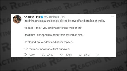 Andrew Tate Says He Is Being POISONED