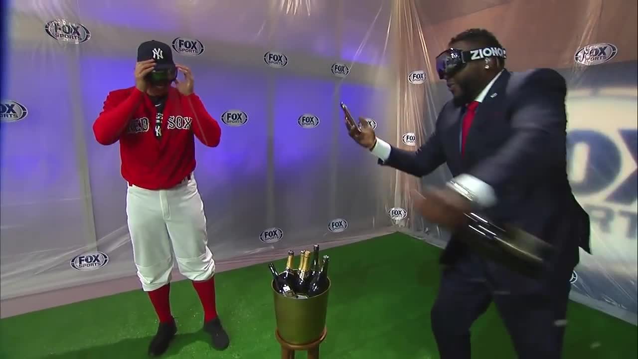 David Ortiz Gives Alex Rodriguez a Champagne shower!!!