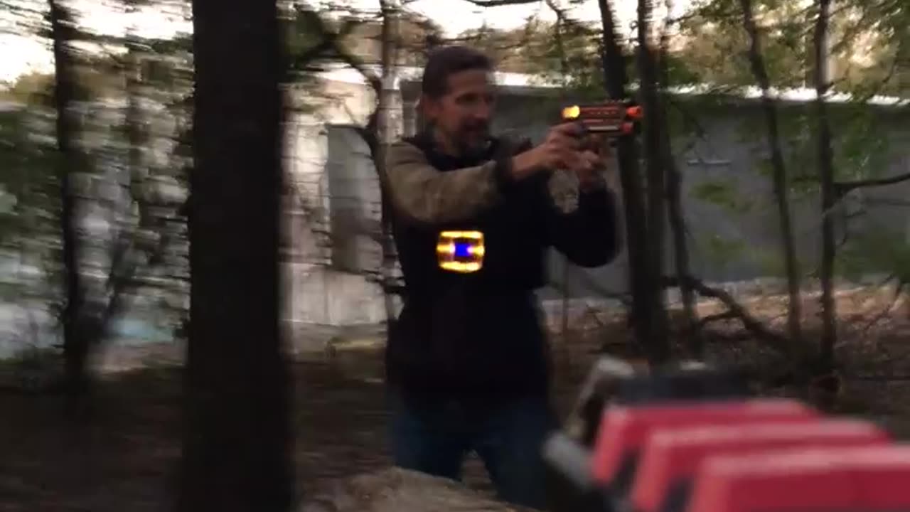 Family Bonding Time - Laser Guns