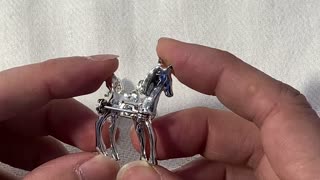 Vintage Tiny Horse Pins/Brooches Set of Two Silver Tone Rhinestones