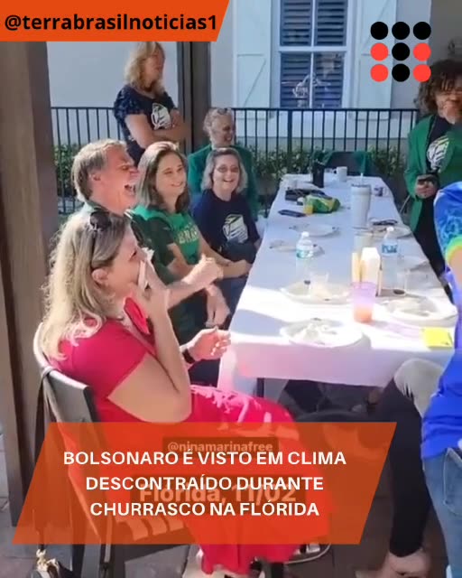 Bolsonaro é visto em clima descontraído durante churrasco na Flórida