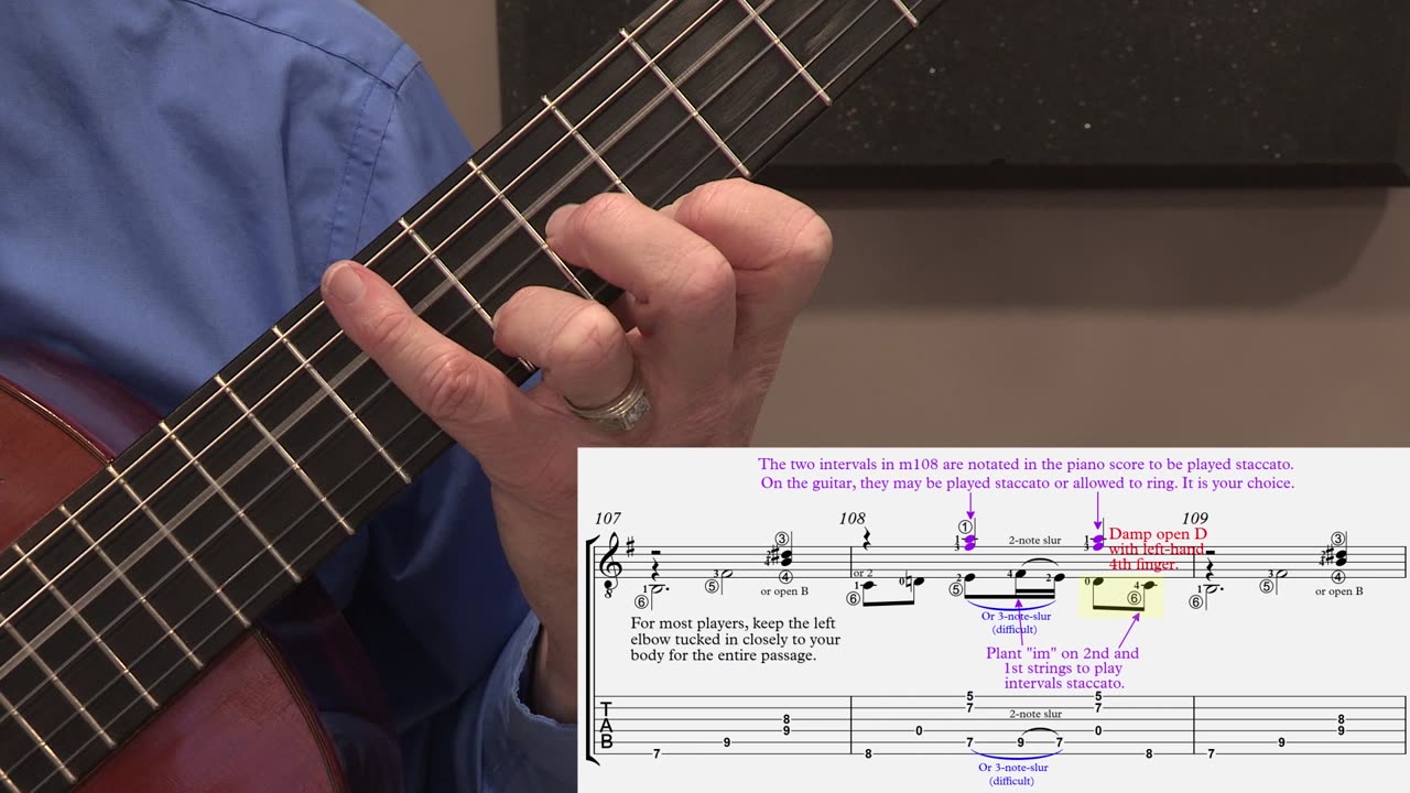 Technique Left-Hand, Part II (slow section). Video #76: m107-109 Version #3