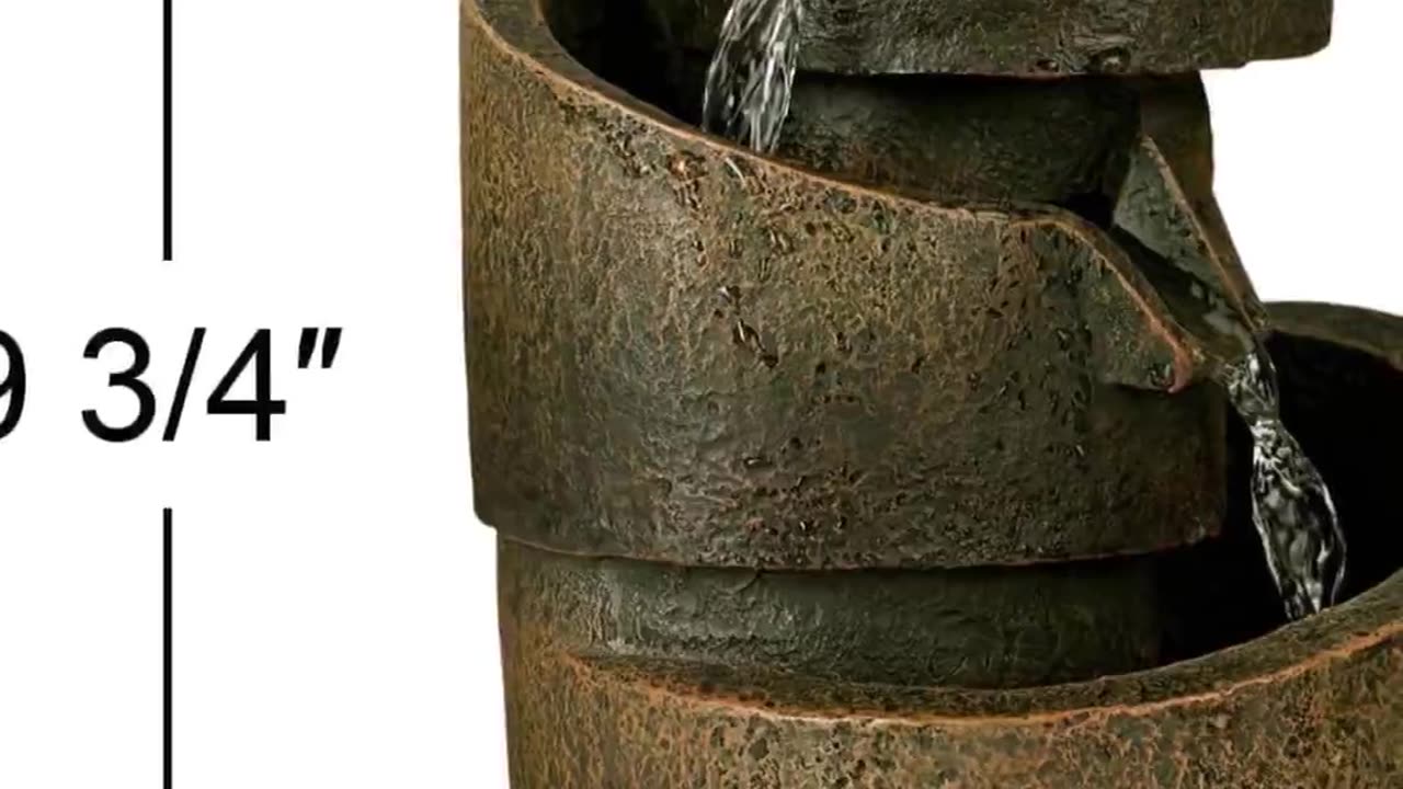 Rustic Zen Tabletop Water Fountain - 3-Tier Faux Stone Design
