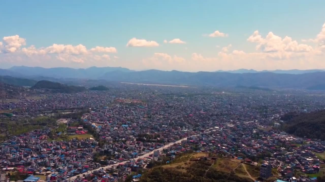 Pokhara Nepal Drone view 4k