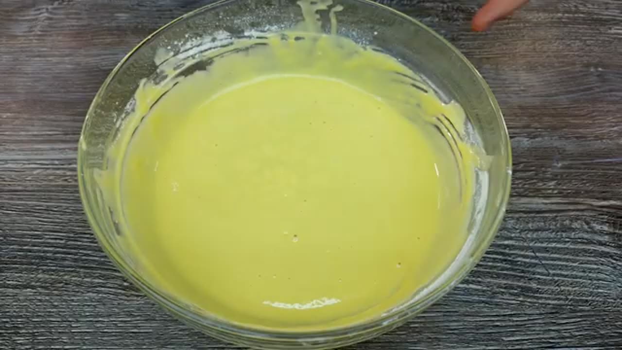 Pour the dough onto the sausage and you will be amazed by the result! Simple and delicious