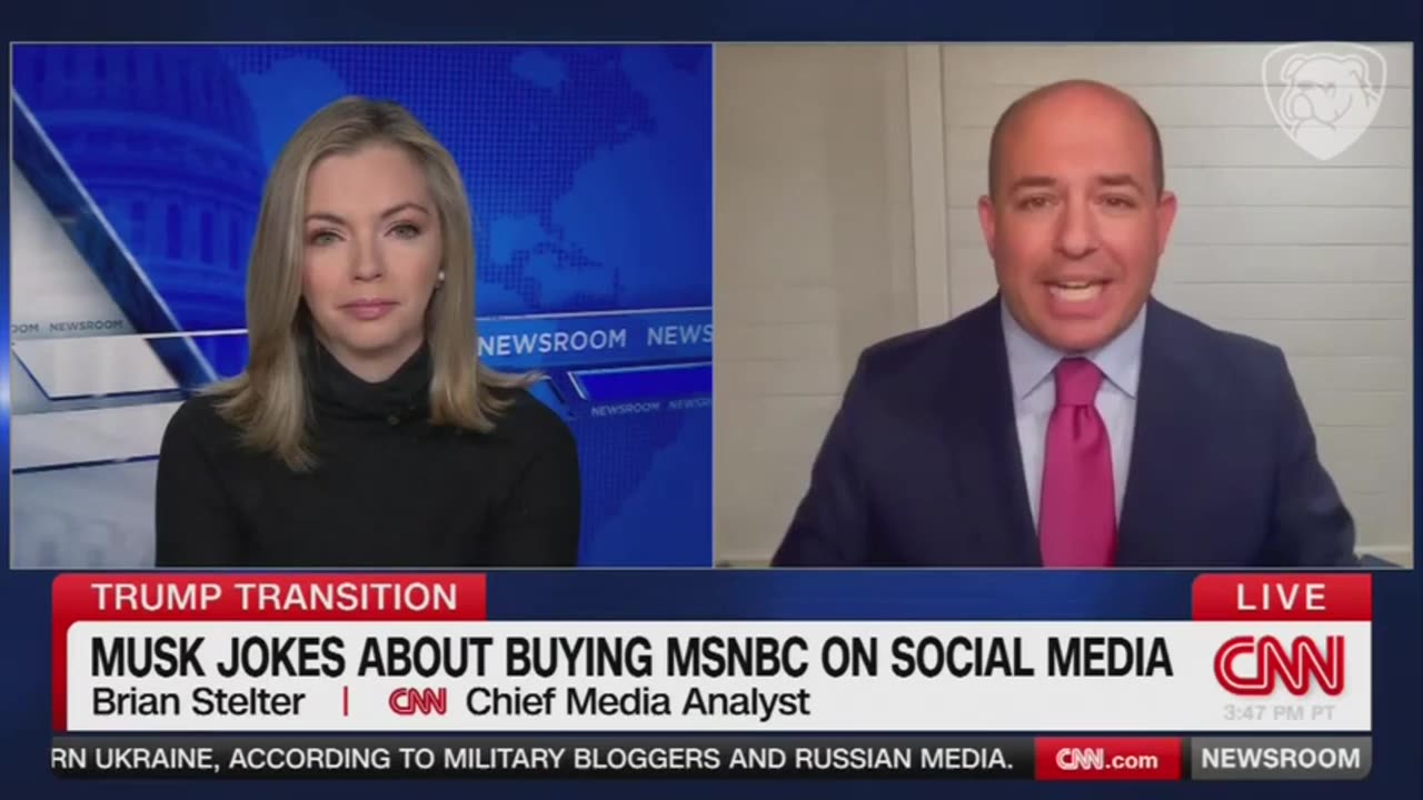 CNN w/ little Brian Stelter Freaks Out Over Elon Musk Joking About Potentially Buying MSNBC 😂