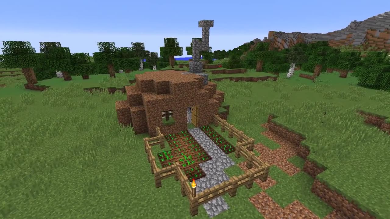 How To Make a Minecraft DIRT House! (First Day Challenge)