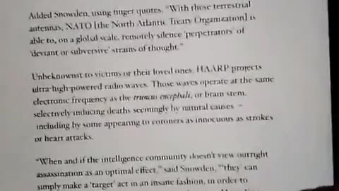 Snowden reveals HAARP’s Global Assassination Agenda