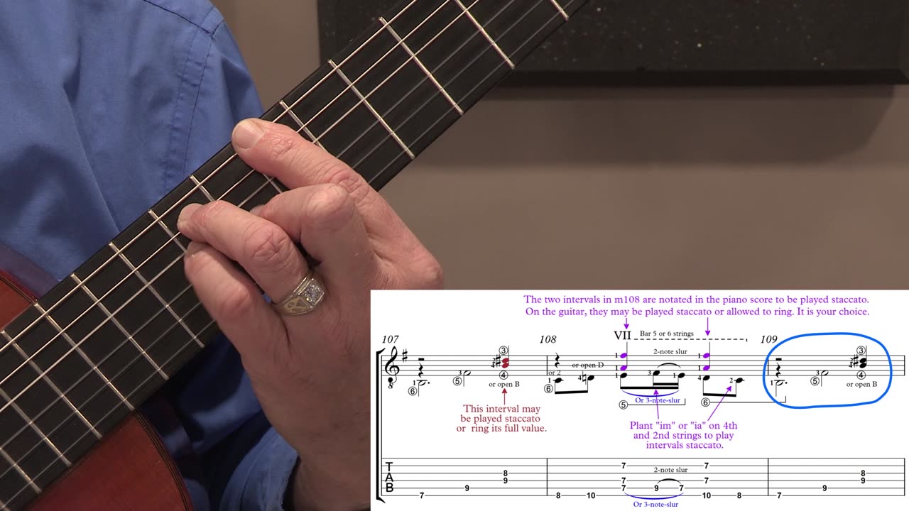 Technique Left-Hand, Part II (slow section). Video #78: m107-109 Version #5