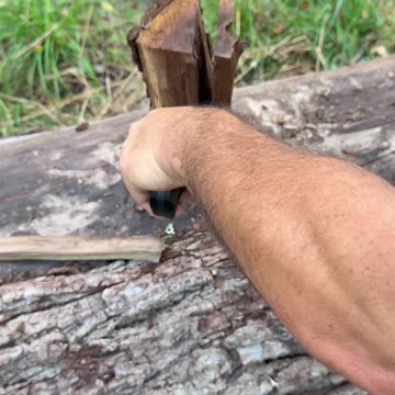 Batoning Wood With A Tactical Bowie Knife