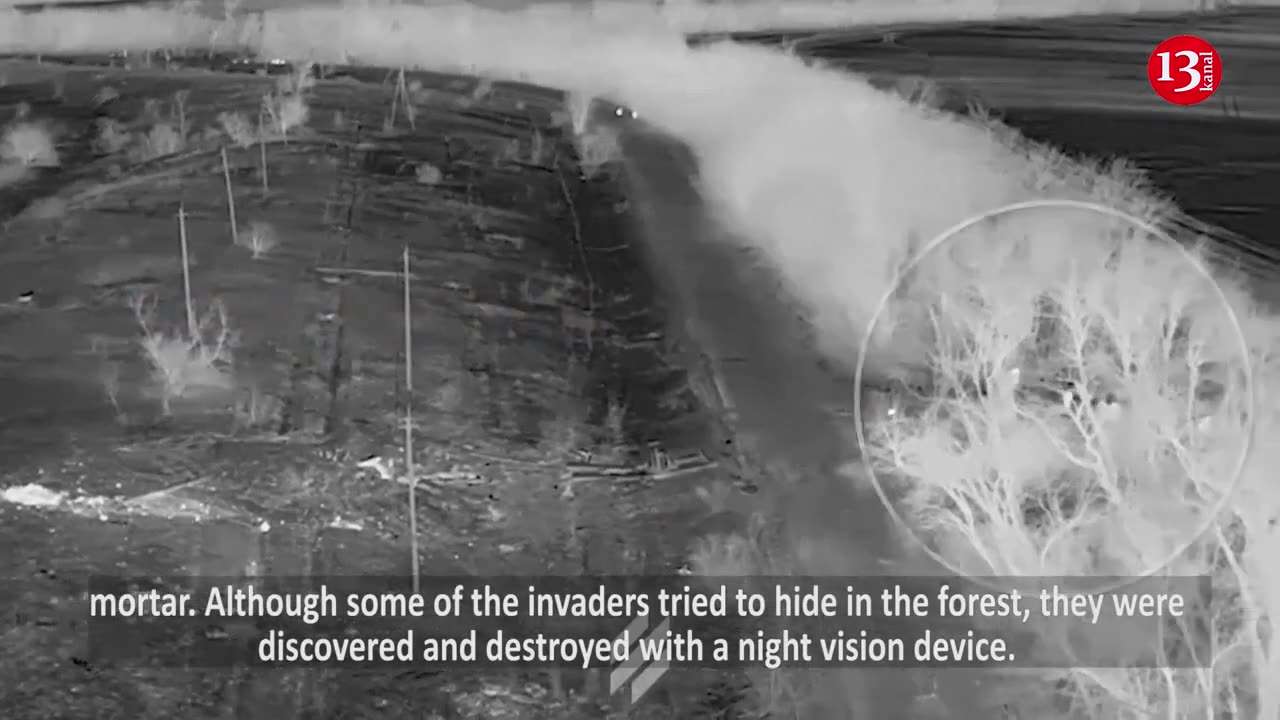 Russians seeking to hide in forest “hunted" with the help of night vision device