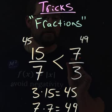 Compare Fractions the Easy Way! 15/7 or 7/3 | Minute Math Tricks Part 153 #shorts
