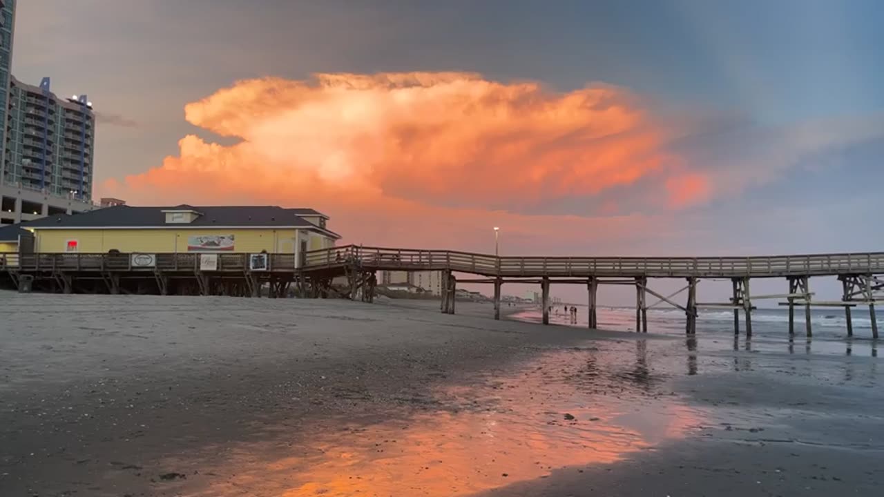 Beautiful sunset color in beach