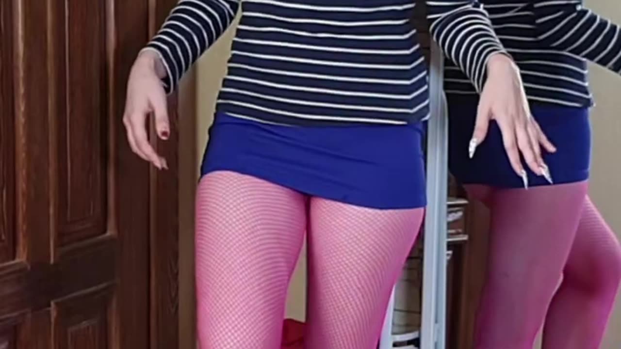 Trying on Pink Fishnet Tights with me