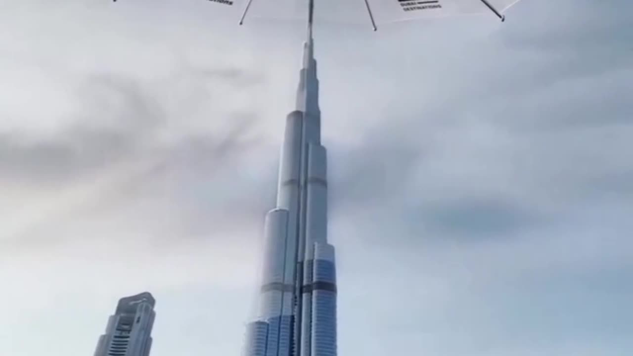 Heavy Rain Hits Dubai: The Largest Umbrella You've Ever Seen!