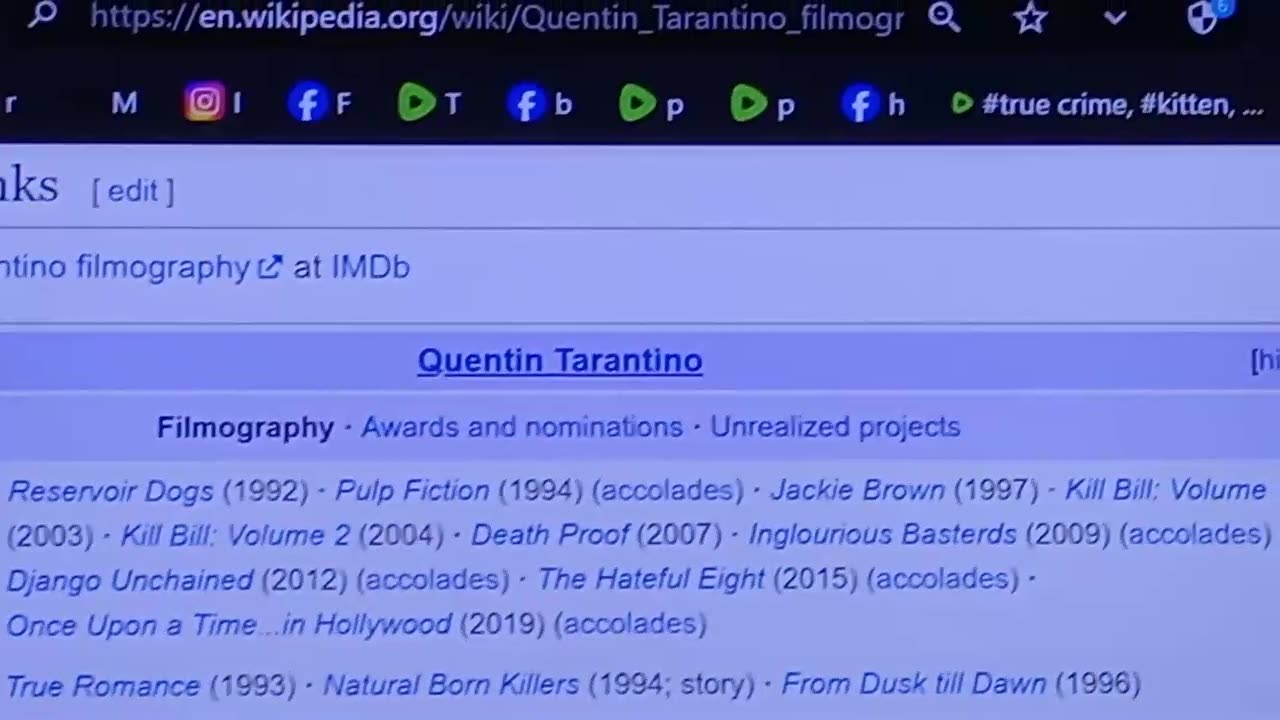 Quentin Tarantino, first movie , great, but the rest, just a stream