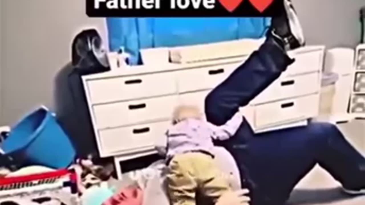 Father's love ,,cute baby wrestling his daddy 🔥❤️‍🔥