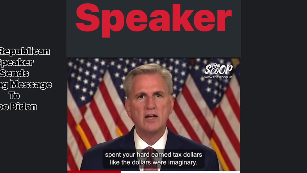 The Republican Speaker Of The House Sends A Strong Message To Joe Biden On The Debit Sealing