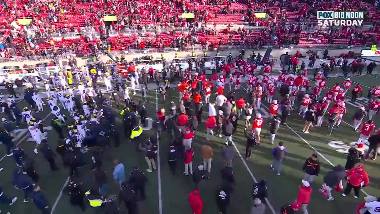 fight broke out a short time ago after Michigan Wolverines pulls off huge upset