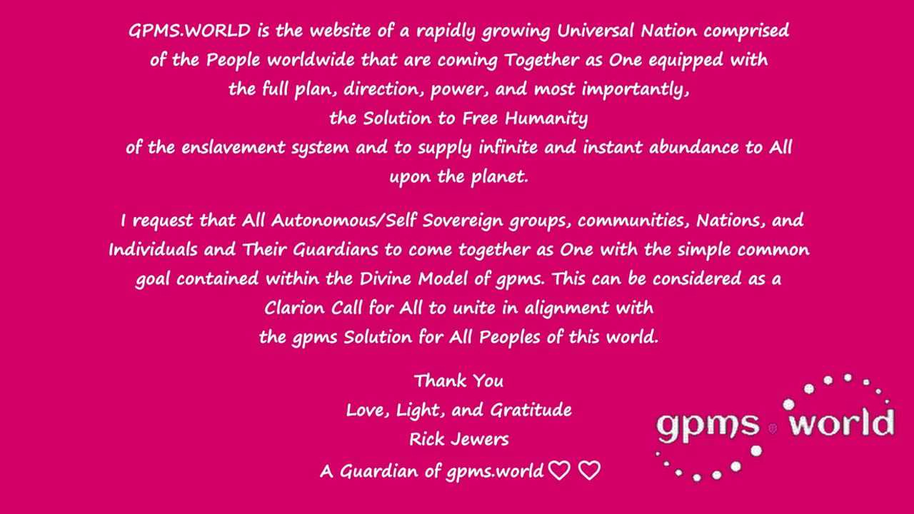 Gpms.world is the website of rapidly growing Universal Nation