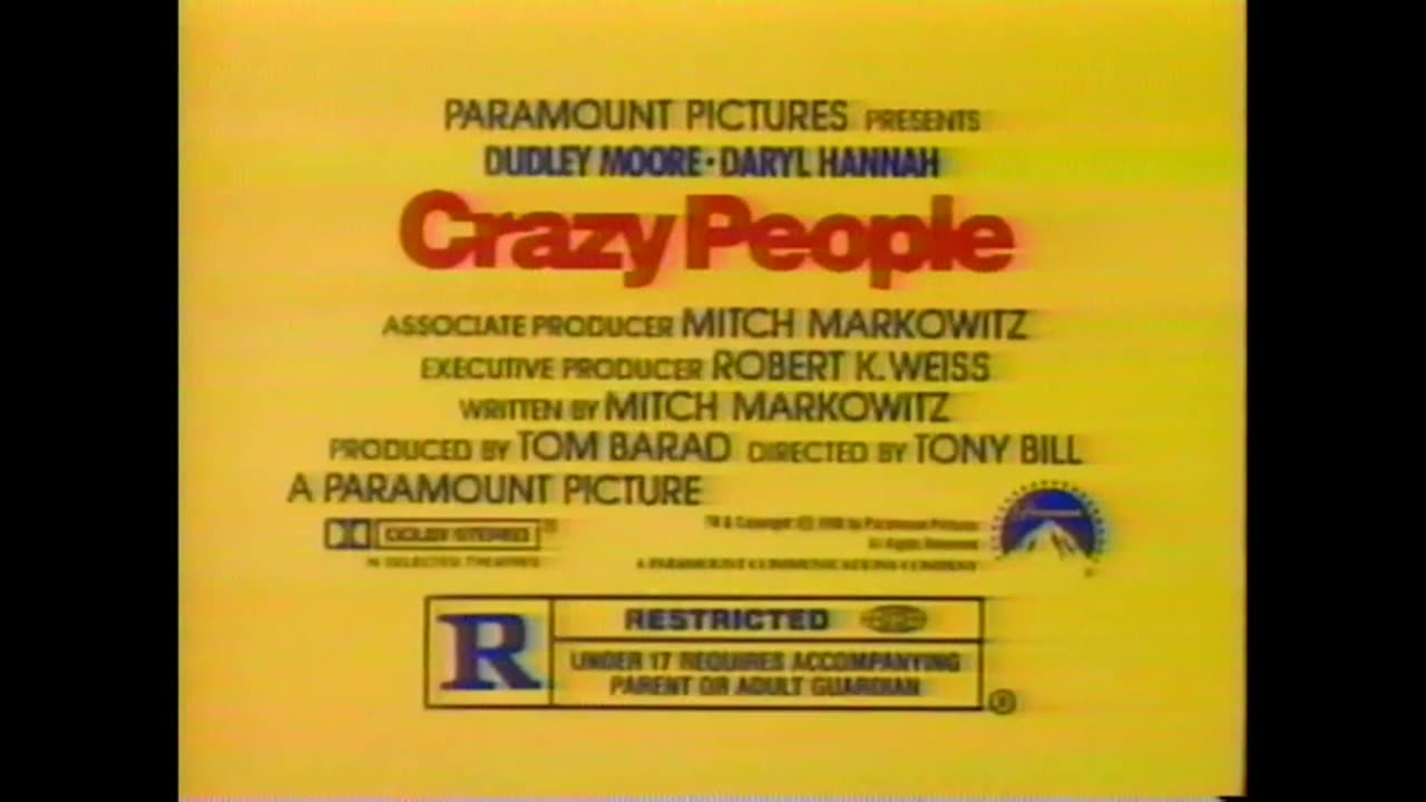 April 10, 1990 - TV Trailer for 'Crazy People' with Dudley Moore