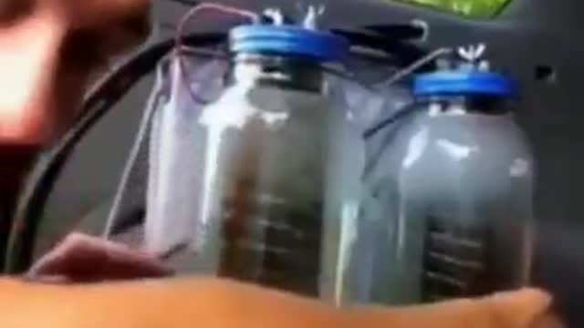 This guy is using a free kit to separate hydrogen from water to fuel his car