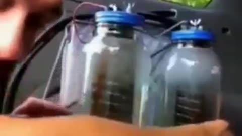 This guy is using a free kit to separate hydrogen from water to fuel his car