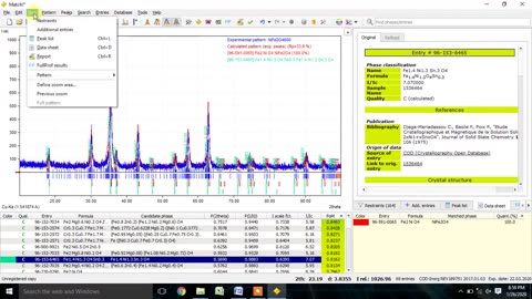 How to get full information of XRD pattern, lattice constant, d-spacing, SG using Match! 3 Software