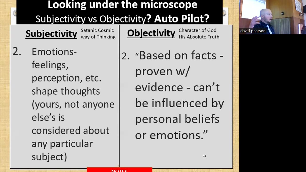 Sunday September 15, 2024 Beyond 1 John 1:9: Fine Tuning the Subjective or Objective Microscope Focus