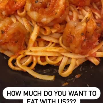 DELICIOUS SHRIMP MARINARA OVER LINGUINI