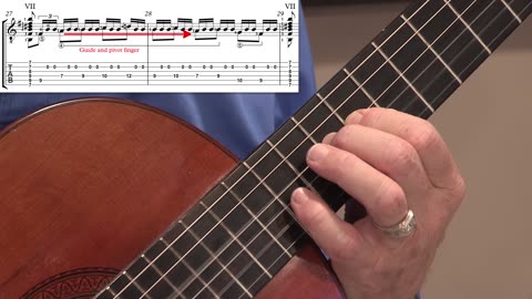 Technique Left-Hand, Part I. Video 32 Tremolo, transition m27-28, Option A