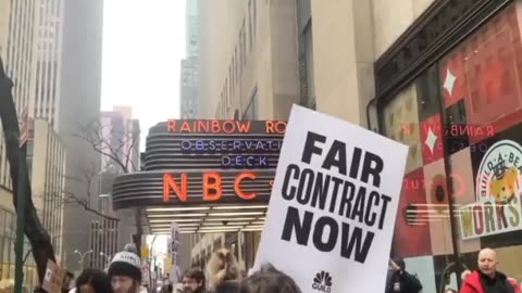 NBC staff takes to New York streets over 'unfair labor practices’ rats