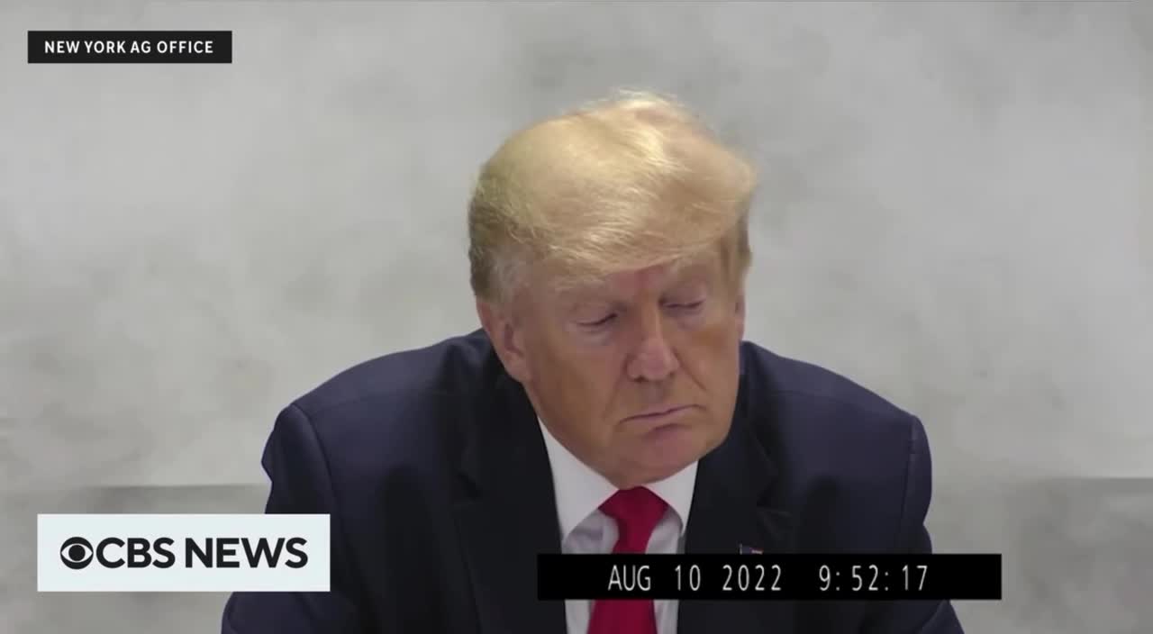 Video of Trump’s August deposition has been released.
