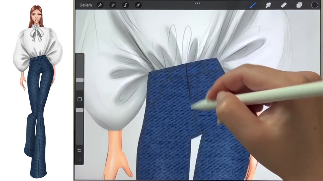 Shirt and Jeans Illustration with Procreate I Digital Fashion Illustration Course