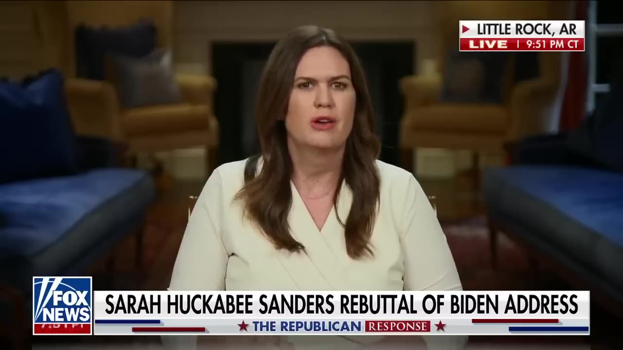 Sarah Sanders delivers Republican rebuttal to Biden's SOTU address