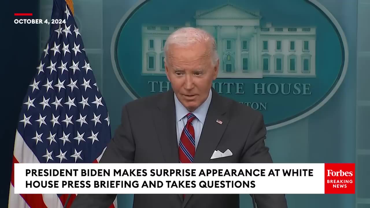 BREAKING NEWS- Biden Makes Surprise First-Ever Presidential Appearance At White House Press Briefing