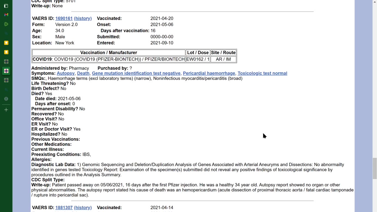 PREYINGHAWK REPORT #64: VICTOR SIMOES DIED BECAUSE OF PFIZER EW0162 (clear as day)