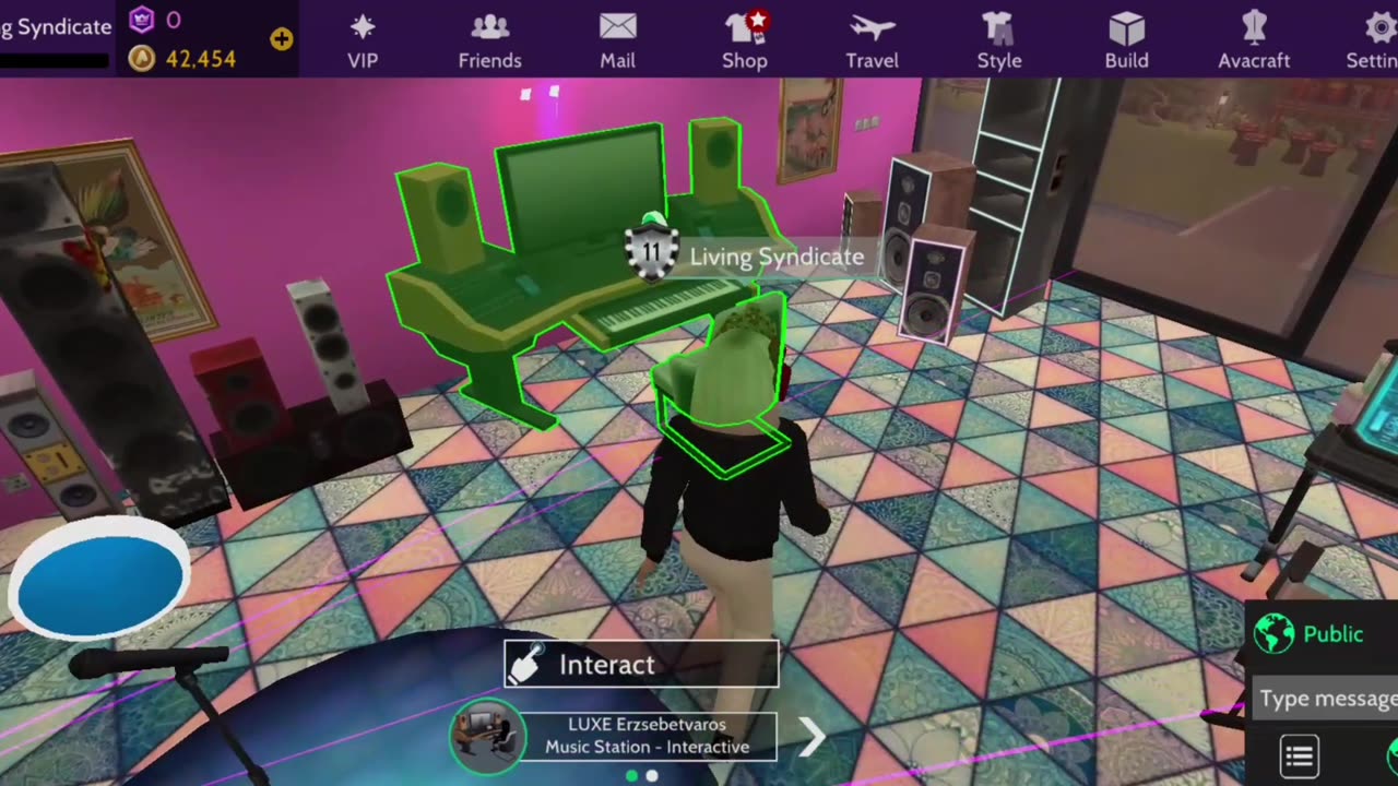 Avakin Life - LUXE Erzsebetvaros Music Station - Interactive items current unavailable, edit items full capacity in an area.