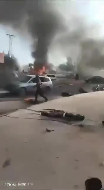 Result of the Russian Airforce targeting a convoy of terrorist militants in Aleppo, Syria. Bad day to be a terrorist.