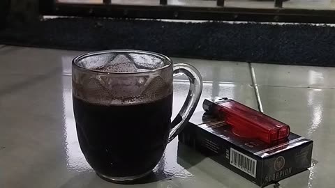 Very nice drink coffe in the rain