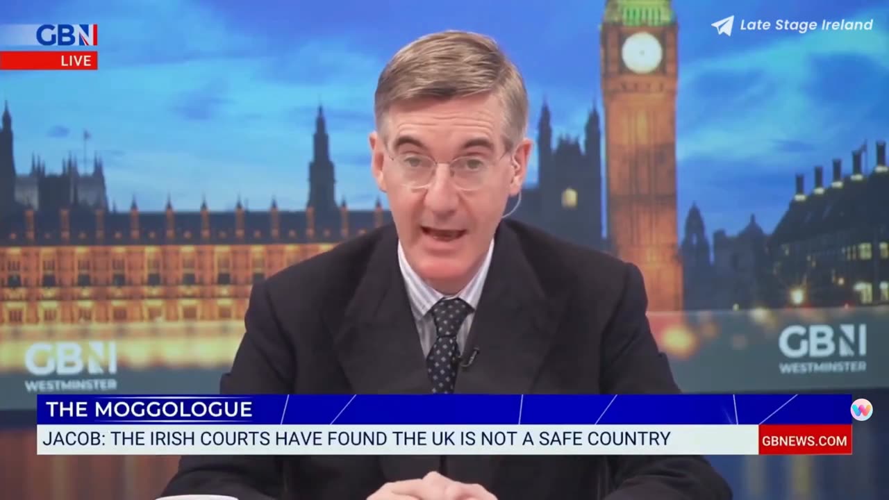 Jacob Rees-Moog say Ireland is now stuck with the Rwanda overflows 30-04-24