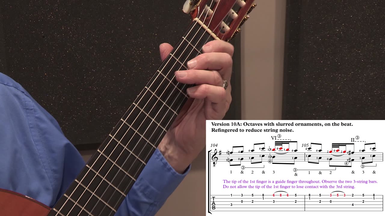 Technique Left-Hand, Part II slow section. Video 67 m104-105 Octaves Slurred Ornaments Version 9-11