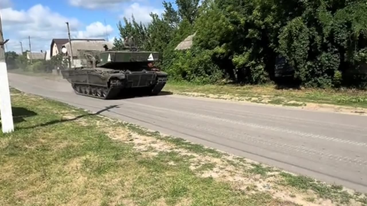 Challenger 2 tanks are rolling through Russian territory, Kursk Oblast.