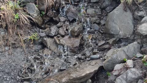 Small Waterfall Near The Beach