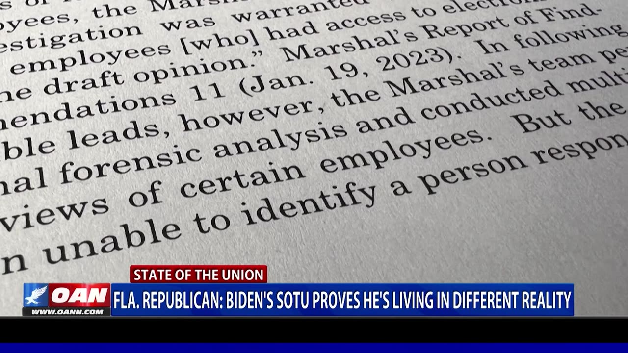 Fla. Republican: Biden's SOTU proves he's living in different reality