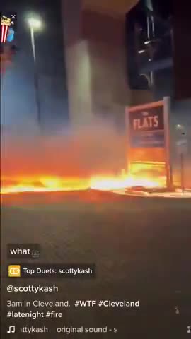 Bizarre fire moving across roads