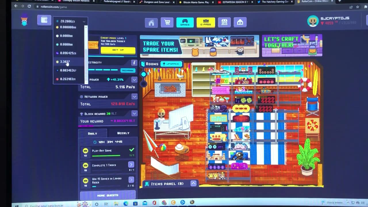 Passive income! Rollercoin πΉ A Simulator platform, build youre own mining π΅π΅room,play2earn π€π€π€!