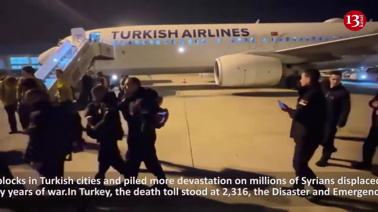 International rescuers arrive in Turkey to aid with recovery efforts after deadly quake