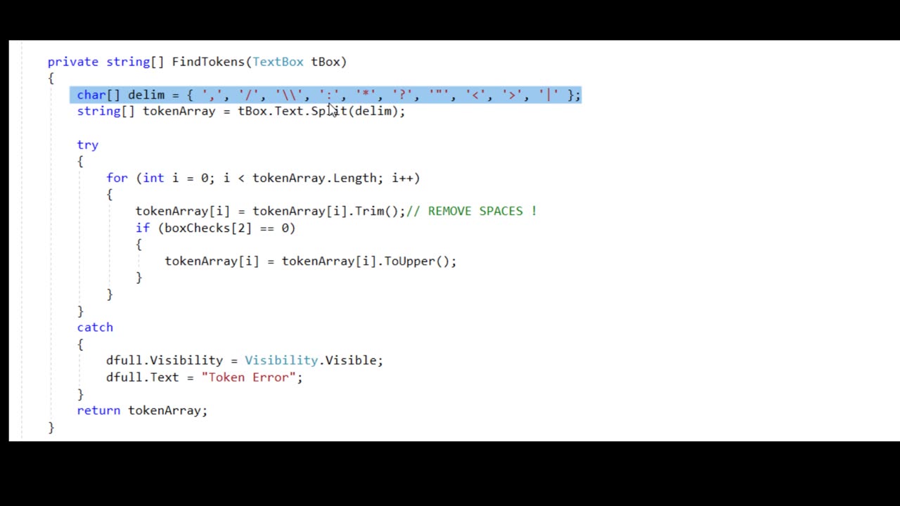C# and UWP: Removing Unwanted Characters from a String (Tokenizing)