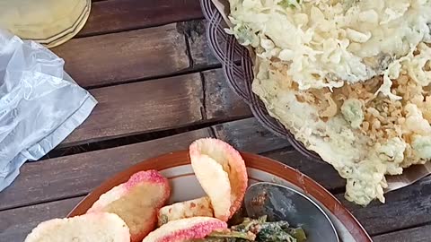 Rural Life Indonesian Food Pecel and Mendoan